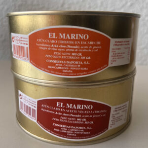 Lata de atún marino en escabeche y en aceite
